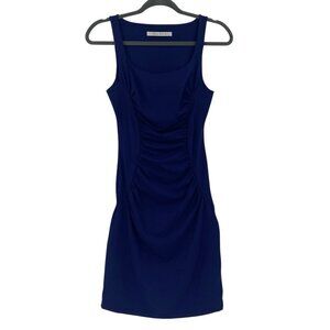 Susana Monaco Size Small Blue Ruched Fitted Dress Bodycon Sleeveless
